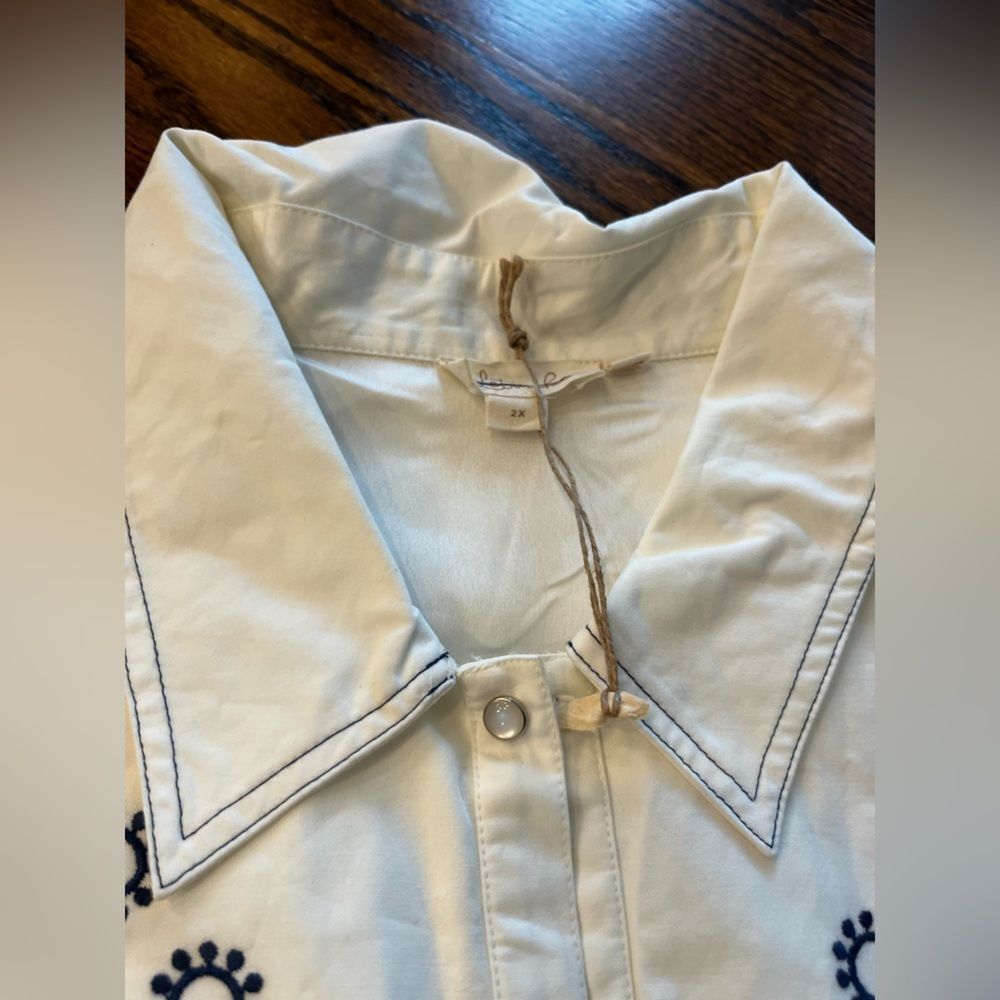 Anthropologie Let Me Be Eyelet Long-Sleeve Blouse - Picture 6 of 6